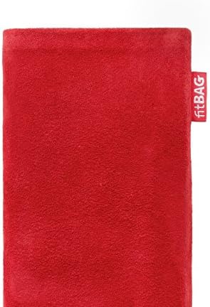 Fitbag Folk אדום שרוול מותאם אישית עבור Sony Xperia 10 IV | תוצרת גרמניה | כיסוי לכיס עור משובח של נאפה עם רירית מיקרו -סיב לניקוי תצוגה